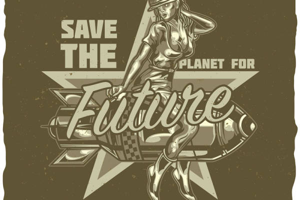 复古风格裁片印花服装：为未来世代保护地球