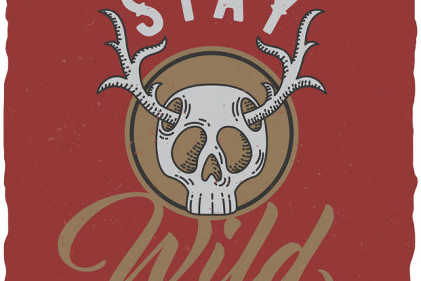 探索自然，保持野性：独特鹿角骷髅裁片印花服装