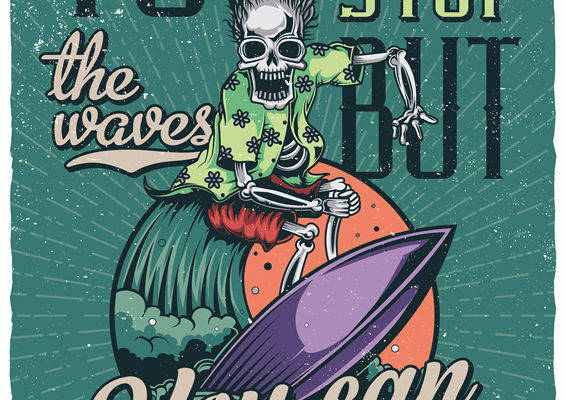 骷髅冲浪者裁片印花服装:勇敢面对波涛,学会冲浪