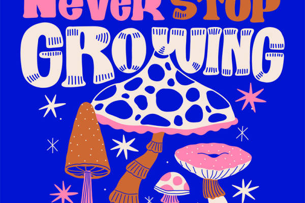 趣味蘑菇裁片印花服装:永不停止成长