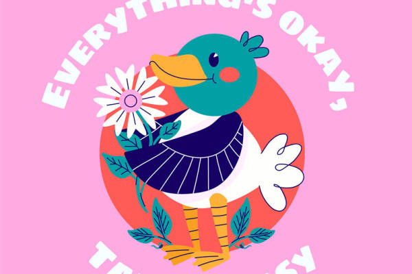 轻松自在的鸭子裁片印花服装，传递积极生活态度