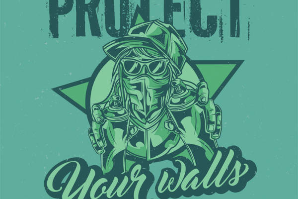 时尚街头风格裁片印花服装：保护你的墙壁