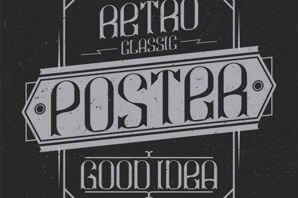 复古经典风格服装印花裁片,打造独特时尚海报