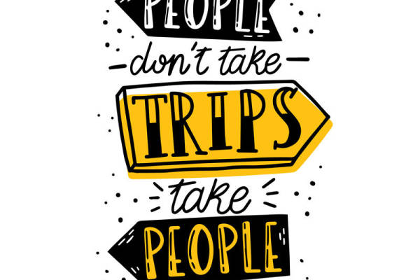 创意裁片印花服装:'People Don't Take Trips, Take People'旅行主题印花