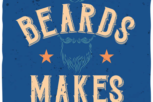 复古风格男士裁片印花服装:胡须让一切更美好