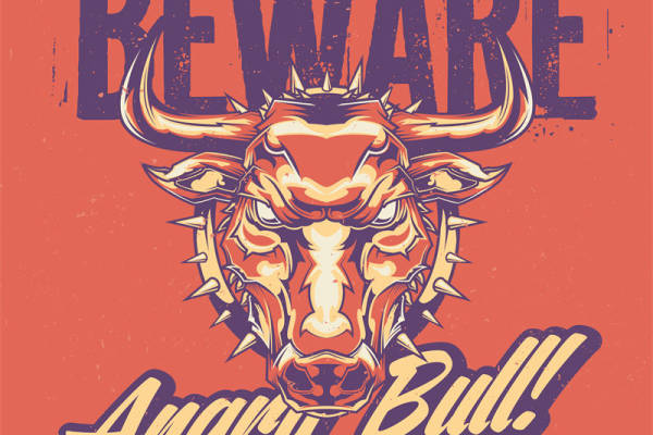 警惕愤怒公牛：独特裁片印花服装印花设计