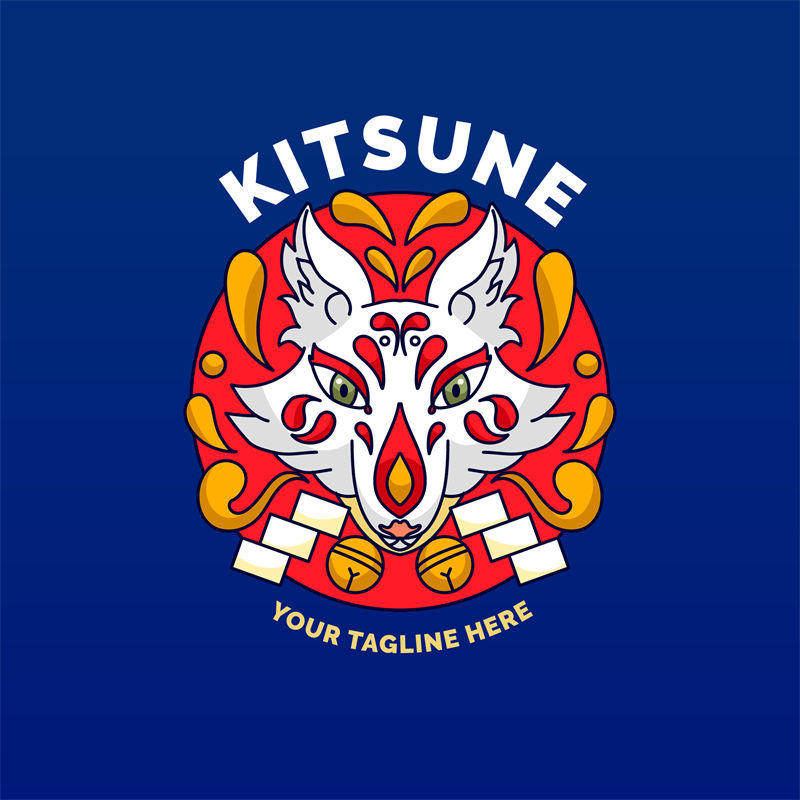 日本传统狐狸面具裁片印花服装：展现独特文化魅力