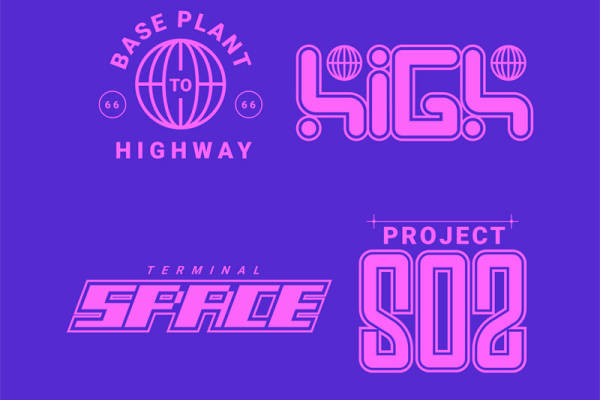 潮流紫色背景裁片印花服装印花设计，展现独特街头风格