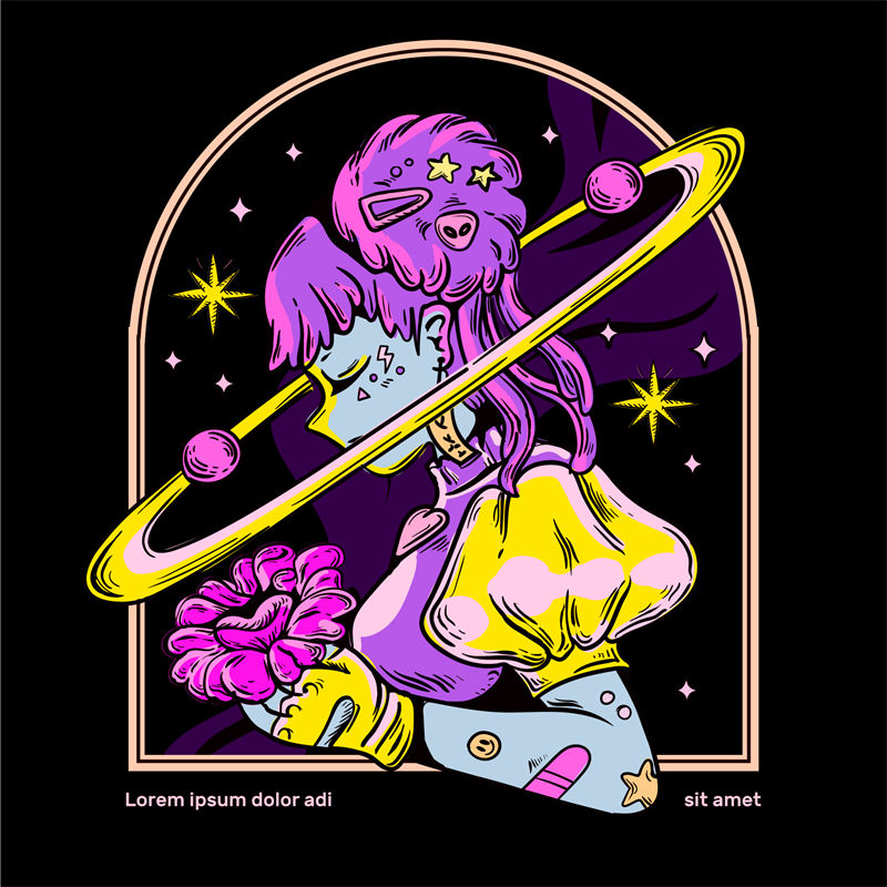 梦幻紫色独角兽裁片印花服装 打造时尚潮流新风格