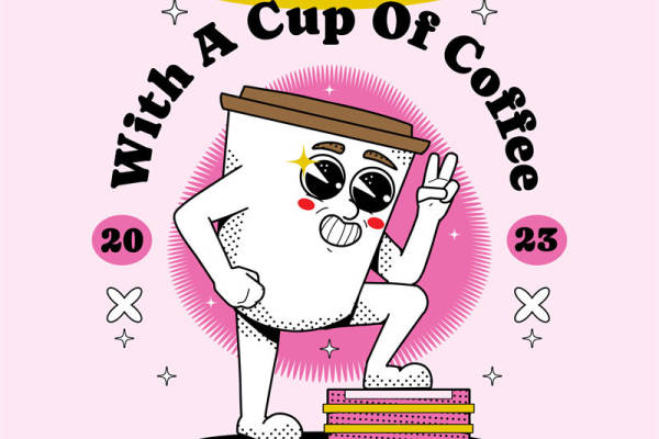 时尚咖啡主题裁片印花服装，享受悠闲时光