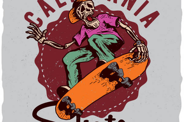 加州滑板文化特色裁片印花服装印花设计