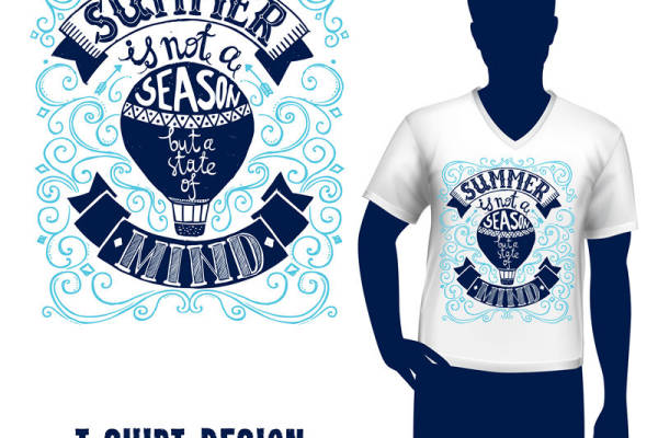 夏日风情裁片印花T恤设计:夏季时尚服装印花新概念