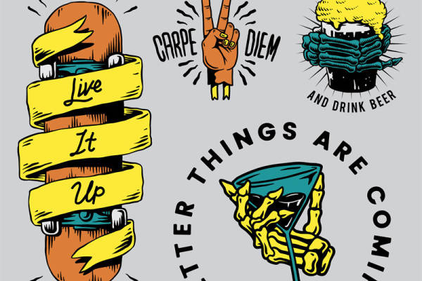 时尚街头风格裁片印花服装，展现个性生活态度