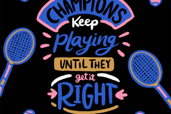 激励冠军精神的裁片印花服装：持续奋斗直至成功