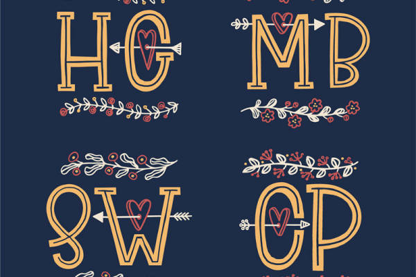 时尚个性裁片印花服装：浪漫花卉字母设计