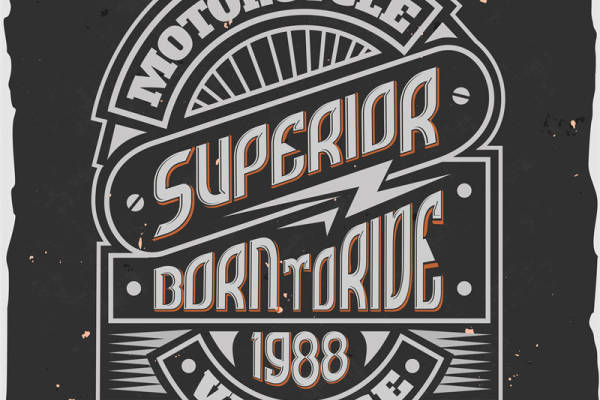 复古摩托车裁片印花服装：1988年超级骑手经典风格