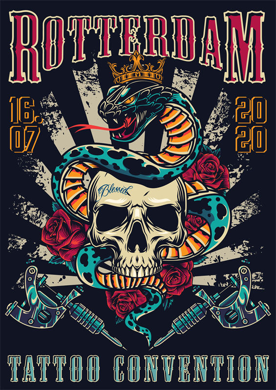 2020 Rotterdam Tattoo Convention: 裁片印花服装印花的摇滚风格