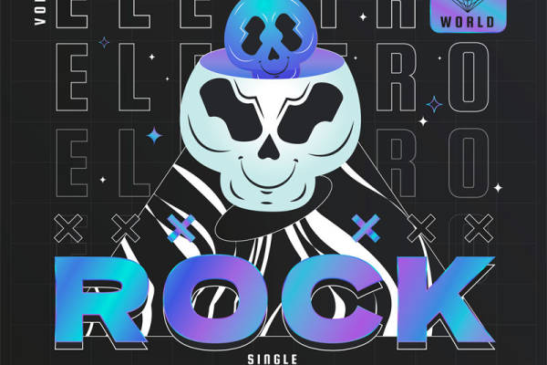 时尚潮流电音风格裁片印花服装印花设计