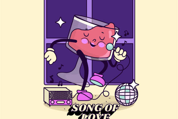 可爱卡通猪裁片印花服装，展现音乐与爱的时尚风格