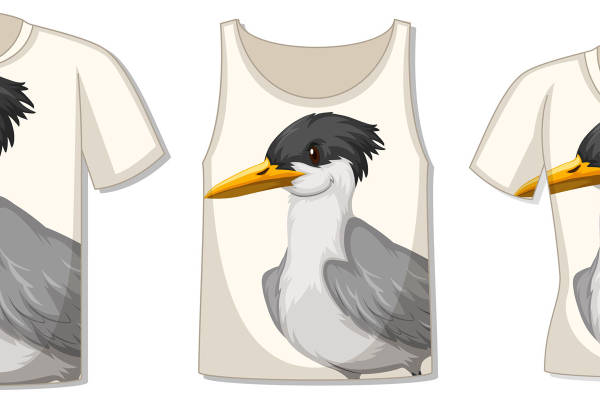 时尚自然风：海鸥裁片印花服装印花设计