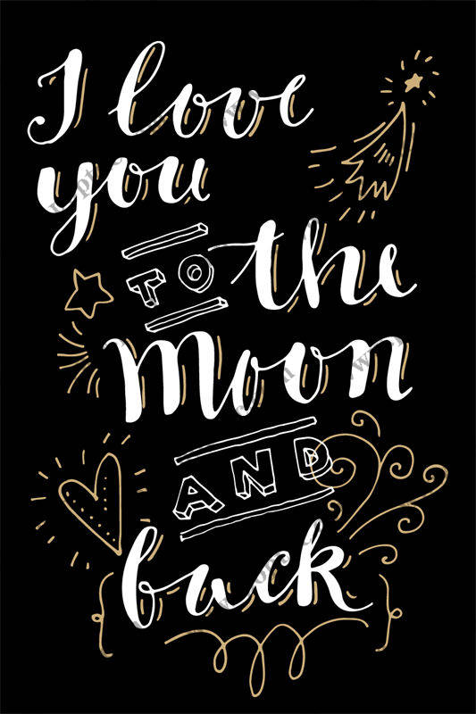 深情裁片印花服装:我爱你到月球再回来