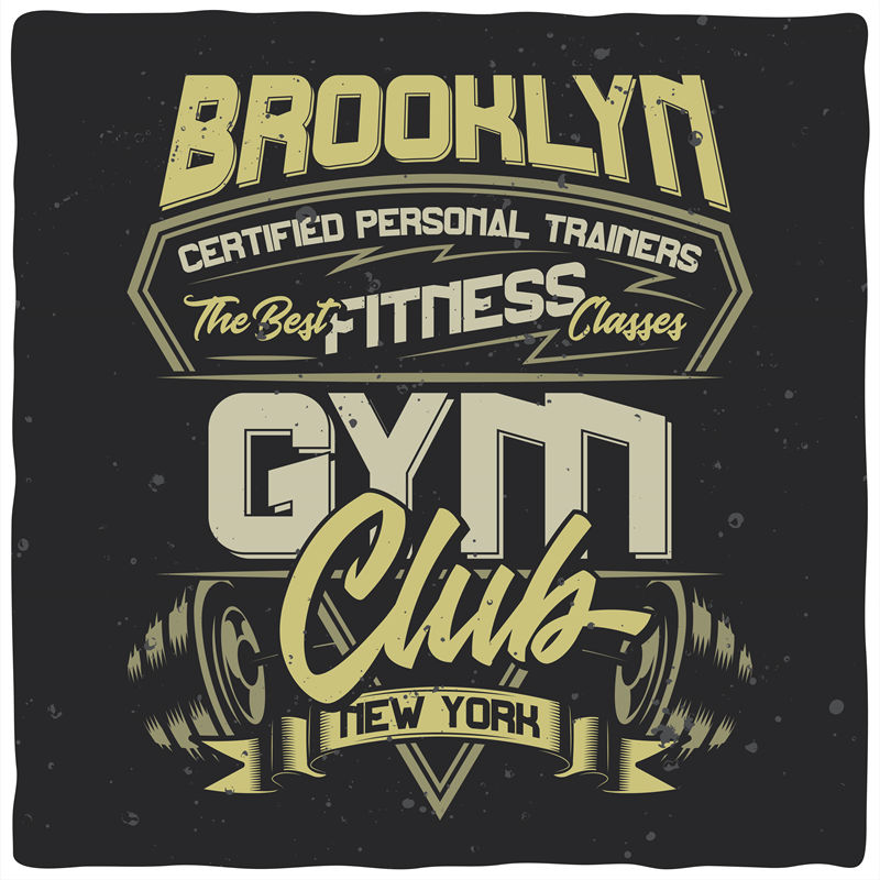 探索布鲁克林健身俱乐部的裁片印花服装印花设计