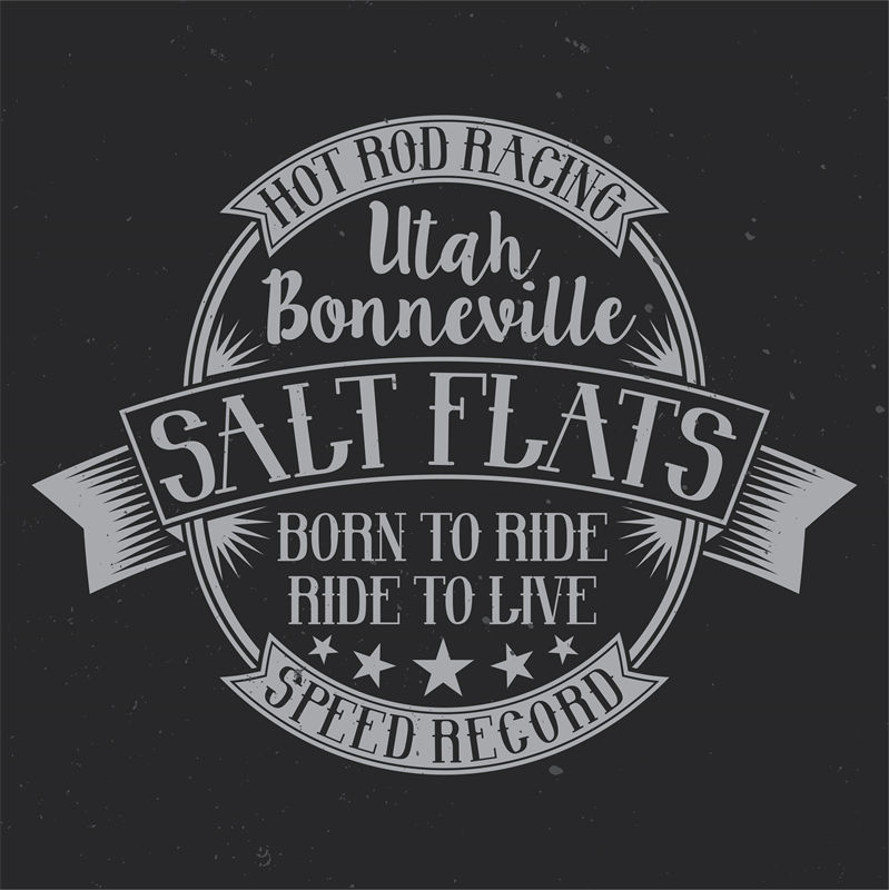 复古赛车裁片印花服装：Utah Bonneville Salt Flats速度记录