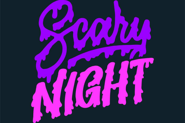 紫色狂野风格'Scary Night'裁片印花服装印花设计