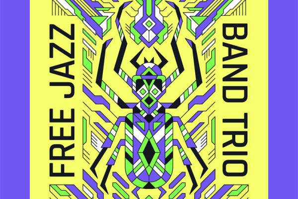 探索自由爵士乐队三重奏的抽象几何裁片印花服装