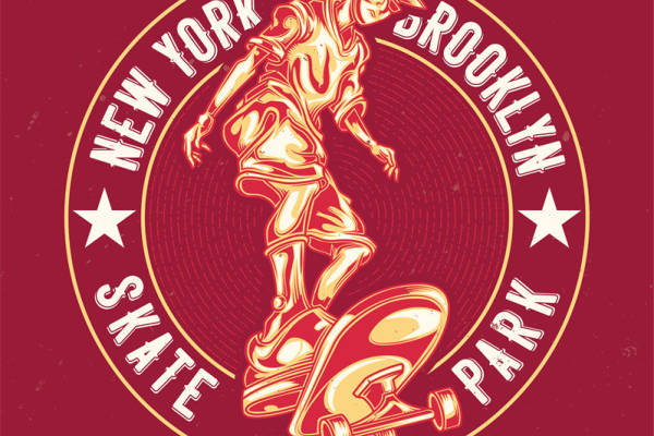 纽约布鲁克林滑板公园裁片印花服装印花设计