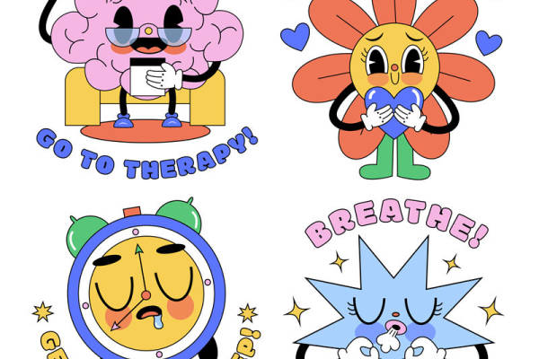 时尚治愈系裁片印花服装印花设计，传递正能量