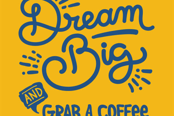 梦想远大，来杯咖啡 - 创意裁片印花服装设计