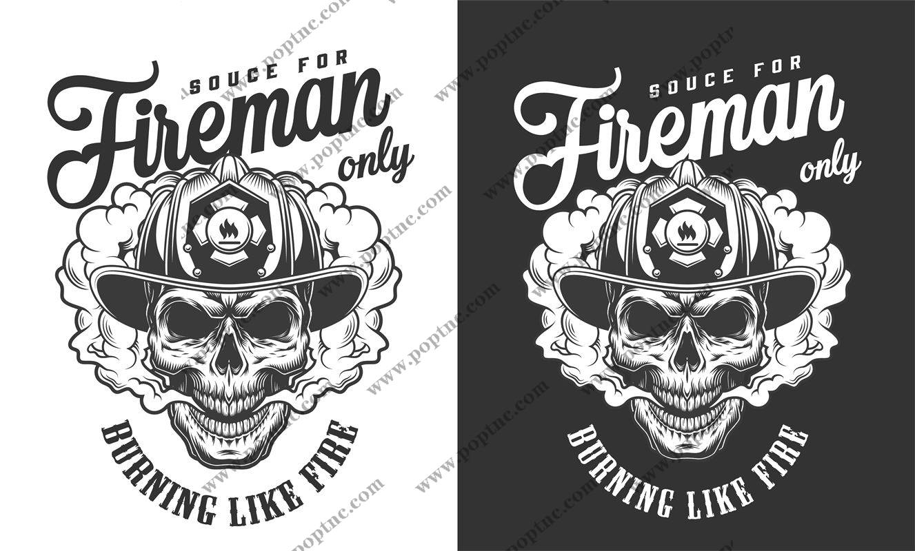 独特风格消防员主题裁片印花服装,展现无畏精神