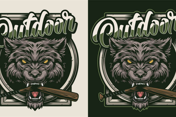 野性魅力：Outdoor狼头裁片印花服装印花设计