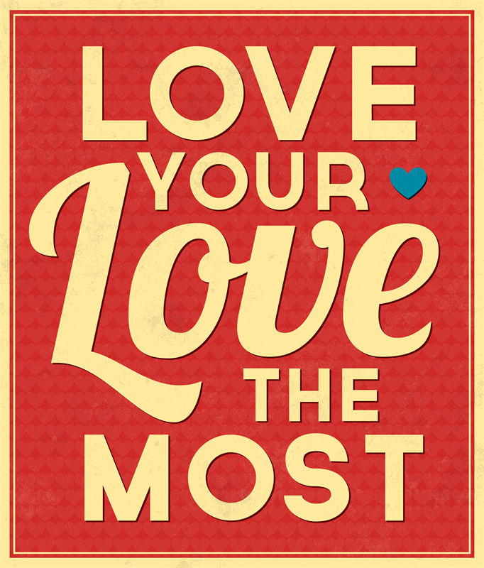 深情裁片印花服装：'Love Your Love The Most' 浪漫风格