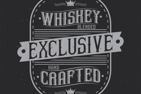 复古风格威士忌裁片印花服装印花设计