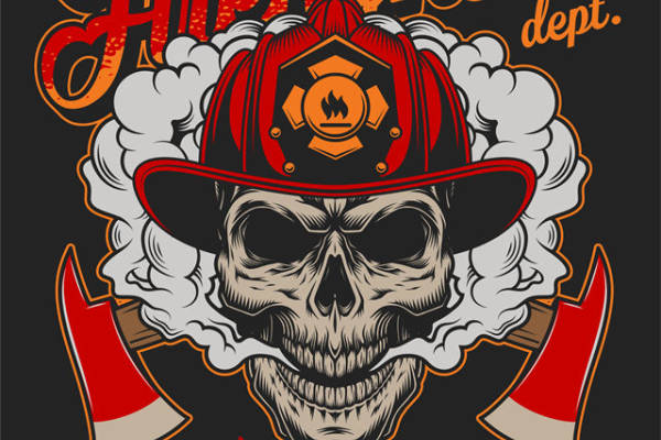 独特消防员主题裁片印花服装：勇敢无畏的象征