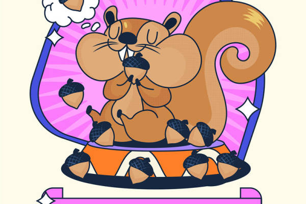 鼓舞人心的松鼠裁片印花服装，传递正能量