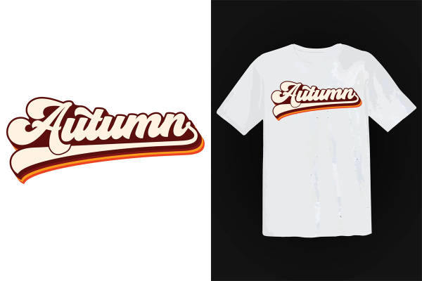 秋季时尚必备:复古风格'Autumn'裁片印花服装