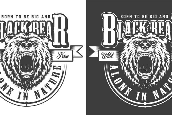 野性之美:黑熊裁片印花服装印花设计