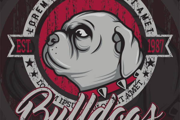 复古风格裁片印花服装：1987年Bulldogs队徽设计