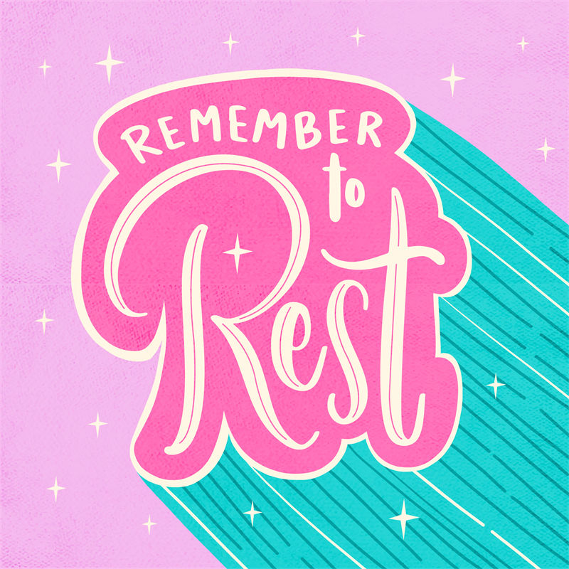 温馨提醒:裁片印花服装上的“Remember to Rest”设计