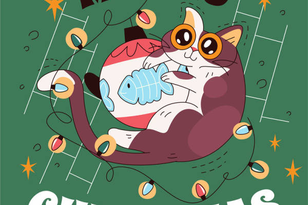 可爱猫咪裁片印花服装,圣诞主题服装印花设计