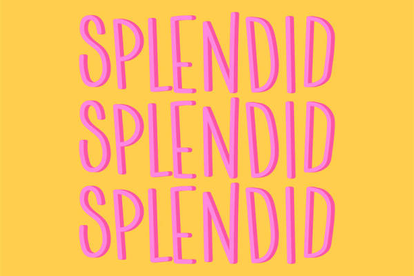 时尚活力裁片印花服装：'Splendid'字样设计