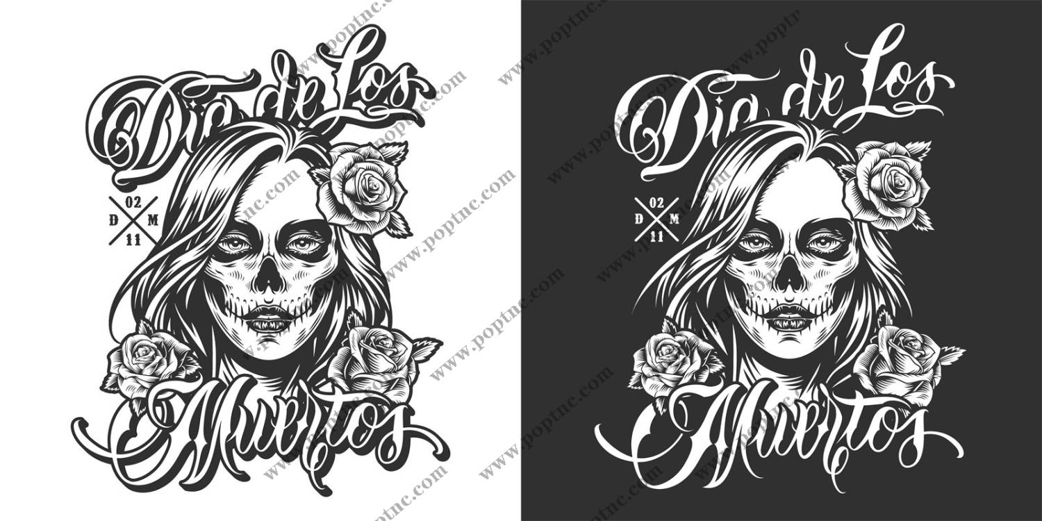 神秘骷髅与玫瑰裁片印花服装:暗黑风格时尚选择