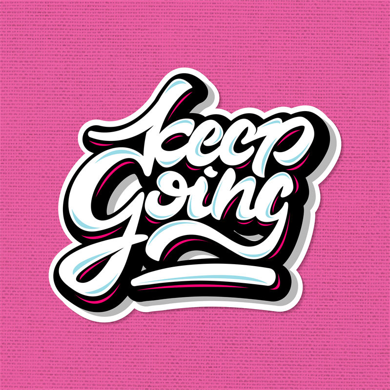 激励人心的裁片印花服装：Keep Going时尚印花T恤