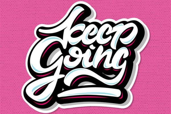 激励人心的裁片印花服装：Keep Going时尚印花T恤