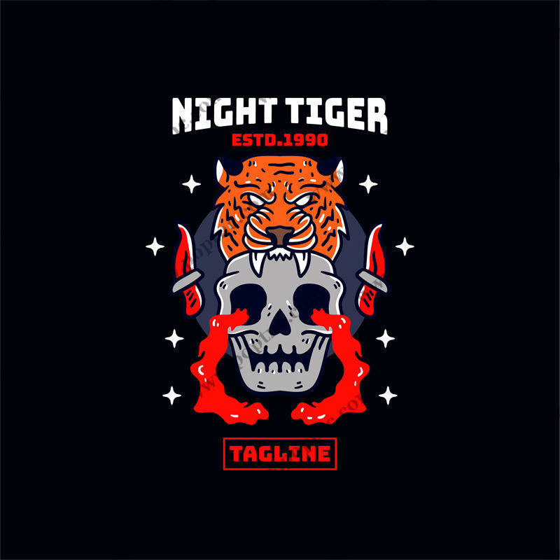 夜虎1990:复古风格裁片印花服装印花设计