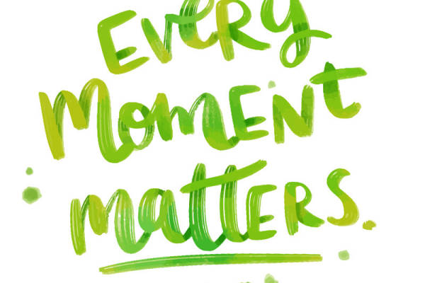 活力绿色手写风格裁片印花服装印花设计