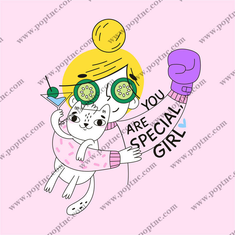 独特可爱猫咪裁片印花服装,展现个性魅力